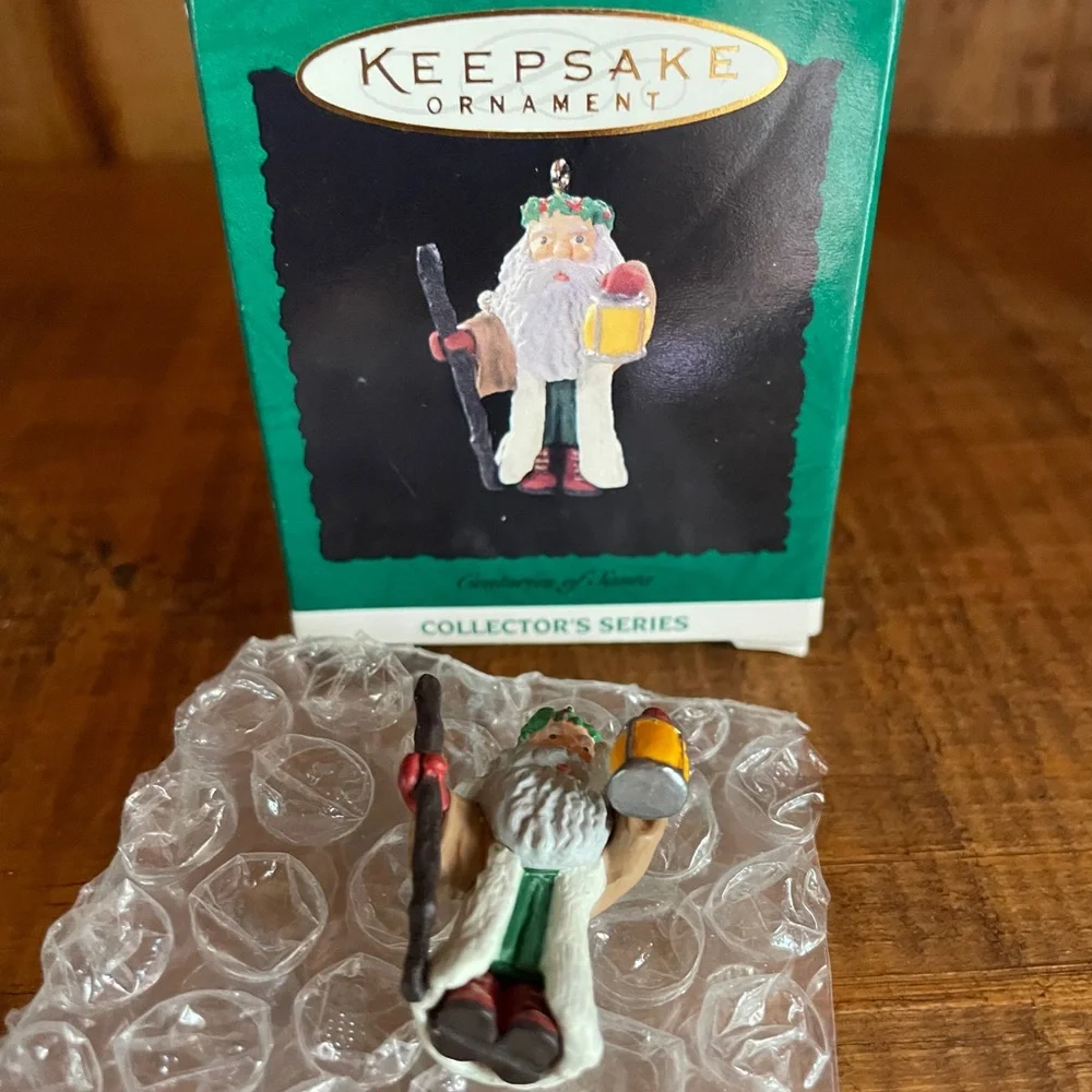 Hallmark Keepsake Centuries of Santa MINIATURE Ornament 1996 #3 Woodland Santa